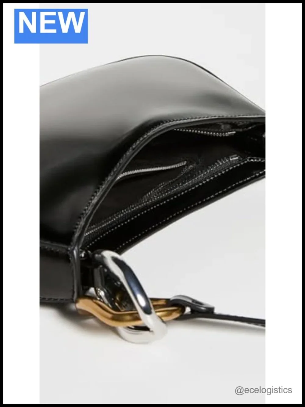 Smooth Cowhide Leather Hobo Shoulder Bag with Chain Strap